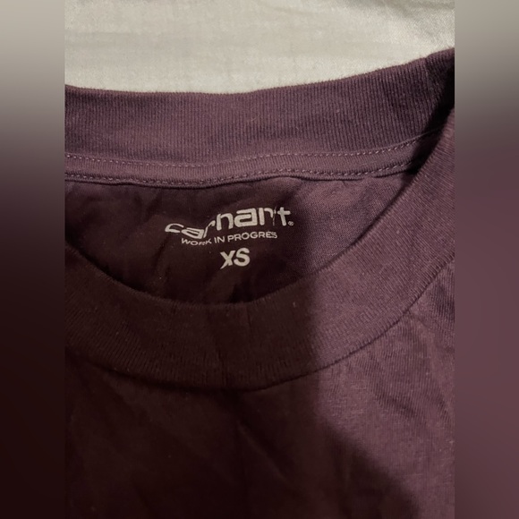 CARHARTT WIP Work In Progress Cropped Casey Tshirt Short Sleeve Purple Plum - Picture 2 of 4